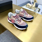 CC 2026 Casual Sneakers Navy Blue Red Suede Canvas 668051