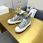 Walk'n'Dior Sneaker In Grey Mix Beige Monogram Wool And Cowhide 111929