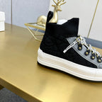 Walk'n'Dior Sneaker In Black Mix Grey Wool And Cowhide 111931