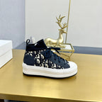 Walk'n'Dior Sneaker In Black Mix White Monogram Wool And Cowhide 111933