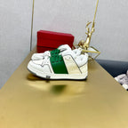 One Stud Sneaker Garavani Calfskin Fabric Green White