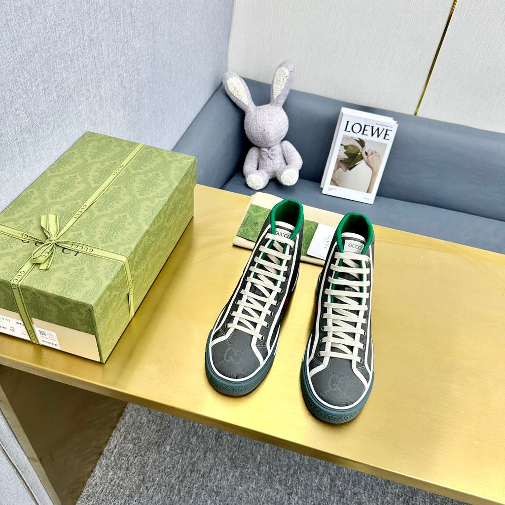 GG TENNIS 1977 HIGH-TOP TRAINER BRIGHT GRAY CANVAS