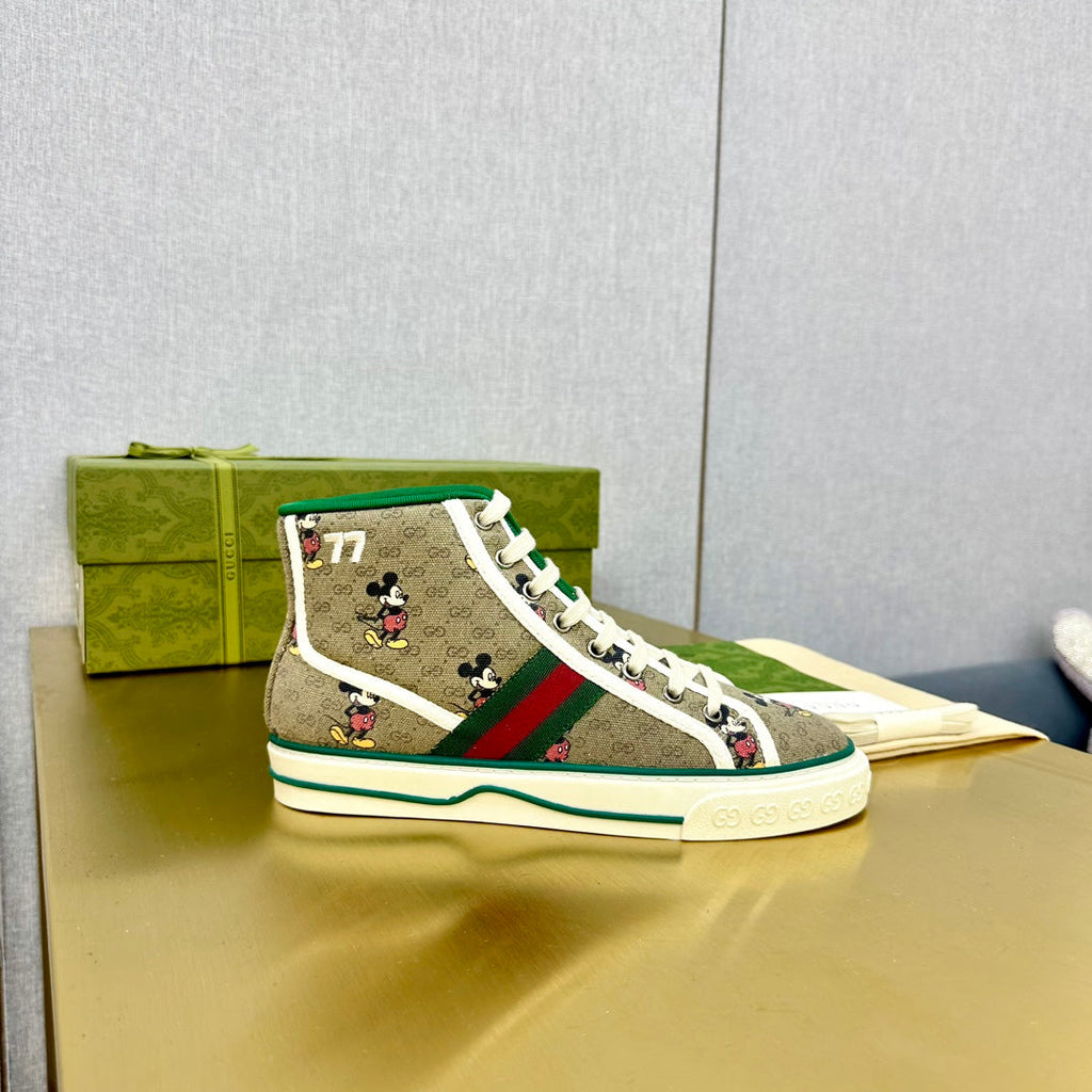 GG TENNIS 1977 HIGH-TOP TRAINER TORTILLA CANVAS WITH MICKEY MOTIF