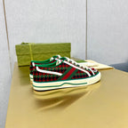GG TENNIS 1977 TRAINER RED AND DARK GREEN CANVAS