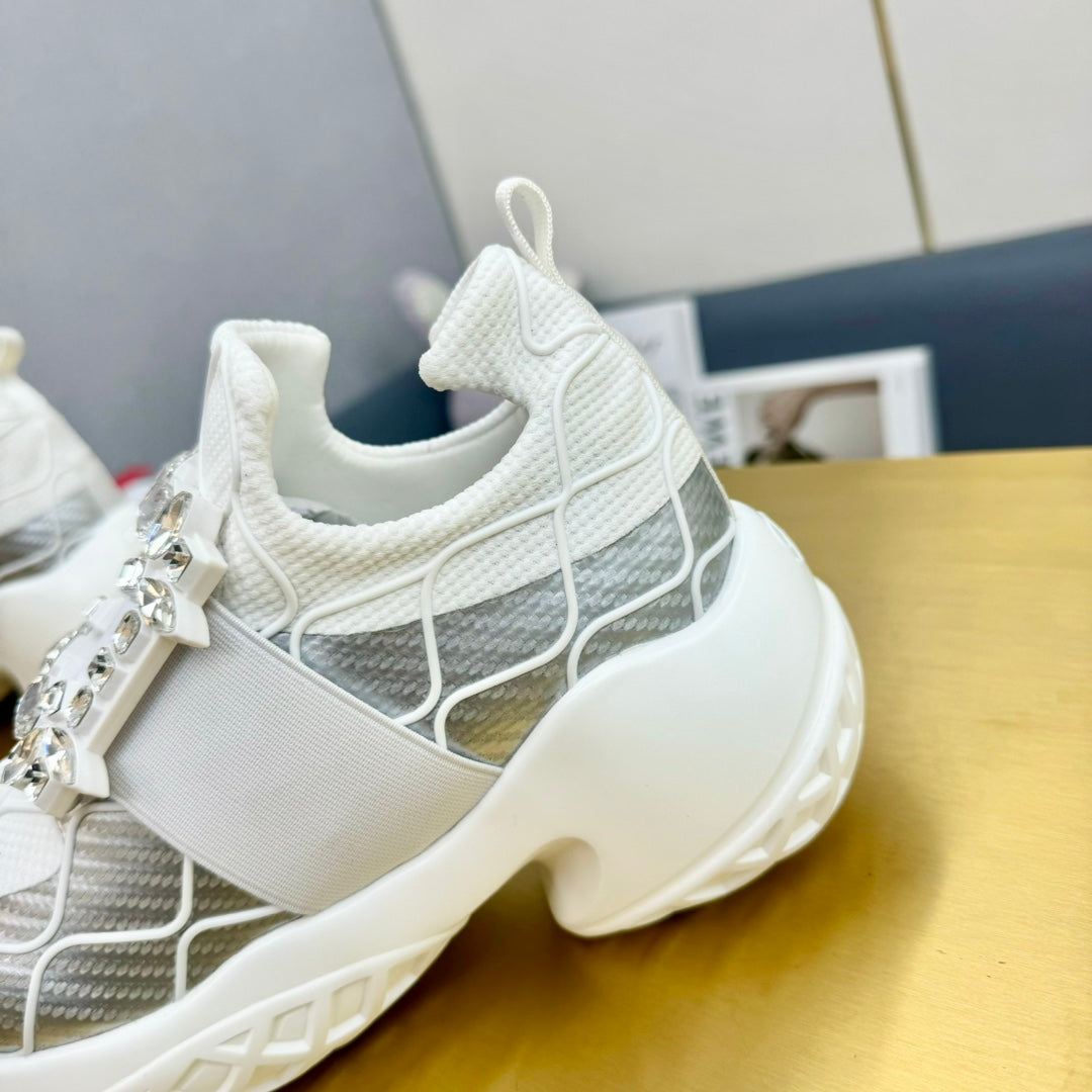 Viv Sneaker Silver White Patent Leather 342404