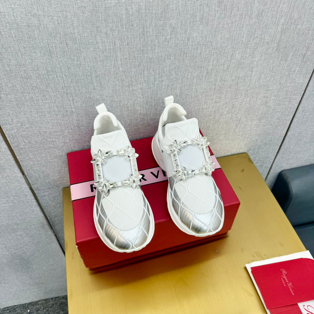 Viv Sneaker Silver White Patent Leather 342404