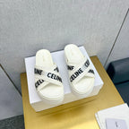 Celine Block Slide White Fabric with Rubber 238138