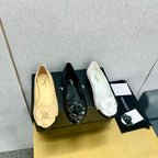CC Loafers Nude Leather Mix Floral Pattern 297798