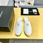 mule white quilted calfskin