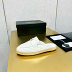 mule white quilted calfskin