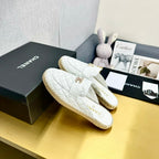 mule white quilted calfskin