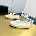 espadrilles white fabric calfskin