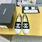 espadrilles black fabric white calfskin