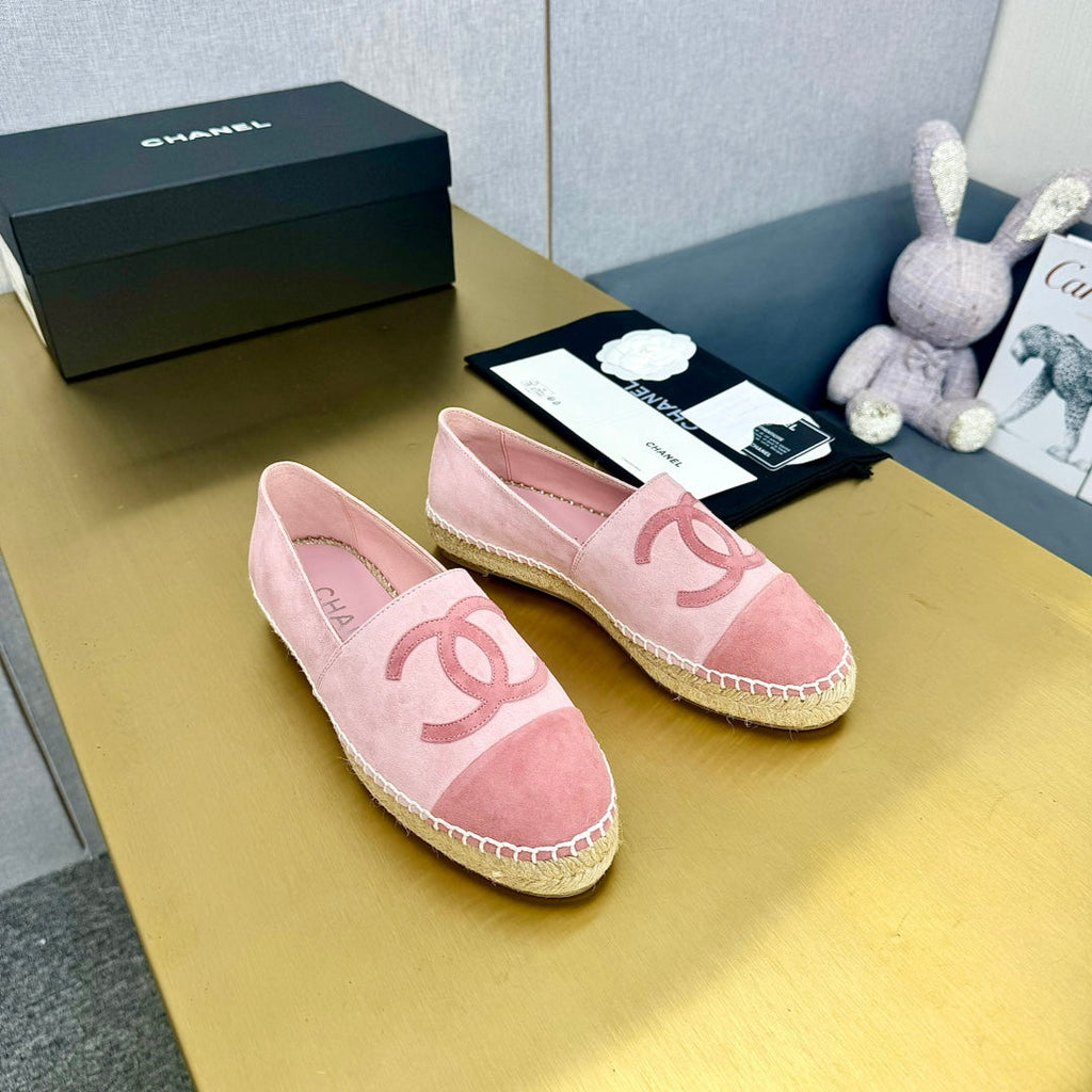 espadrilles rose and dark pink suede