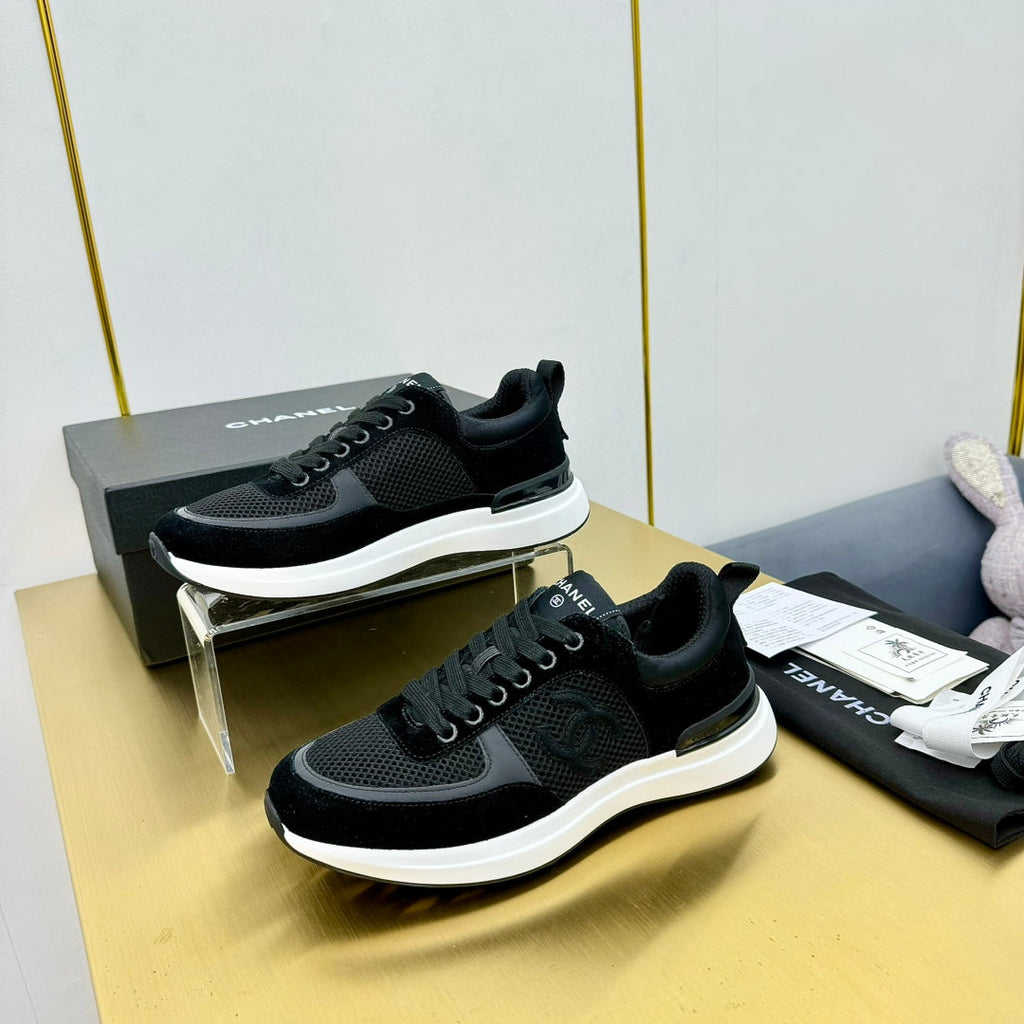 CC LEISURE SNEAKER BLACK VELVET MIX BREATHABLE MESH