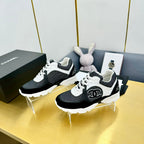 cc womens sneaker in white black wool tweed and black suede calfskin 137606
