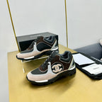 cc womens sneaker in black white calfskin and beige brown suede 137614