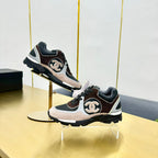 cc womens sneaker in black white calfskin and beige brown suede 137614