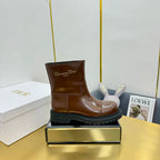 CD Ankle Boot In Glossy Brown Red Cowhide 111760