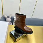 CD Ankle Boot In Glossy Brown Red Cowhide 111760