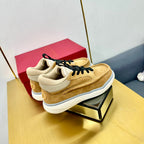 Mid-top Runboot Split Leather Sneaker 30mm Light Brown Yellow Suede 994561