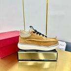 Mid-top Runboot Split Leather Sneaker 30mm Light Brown Yellow Suede 994561