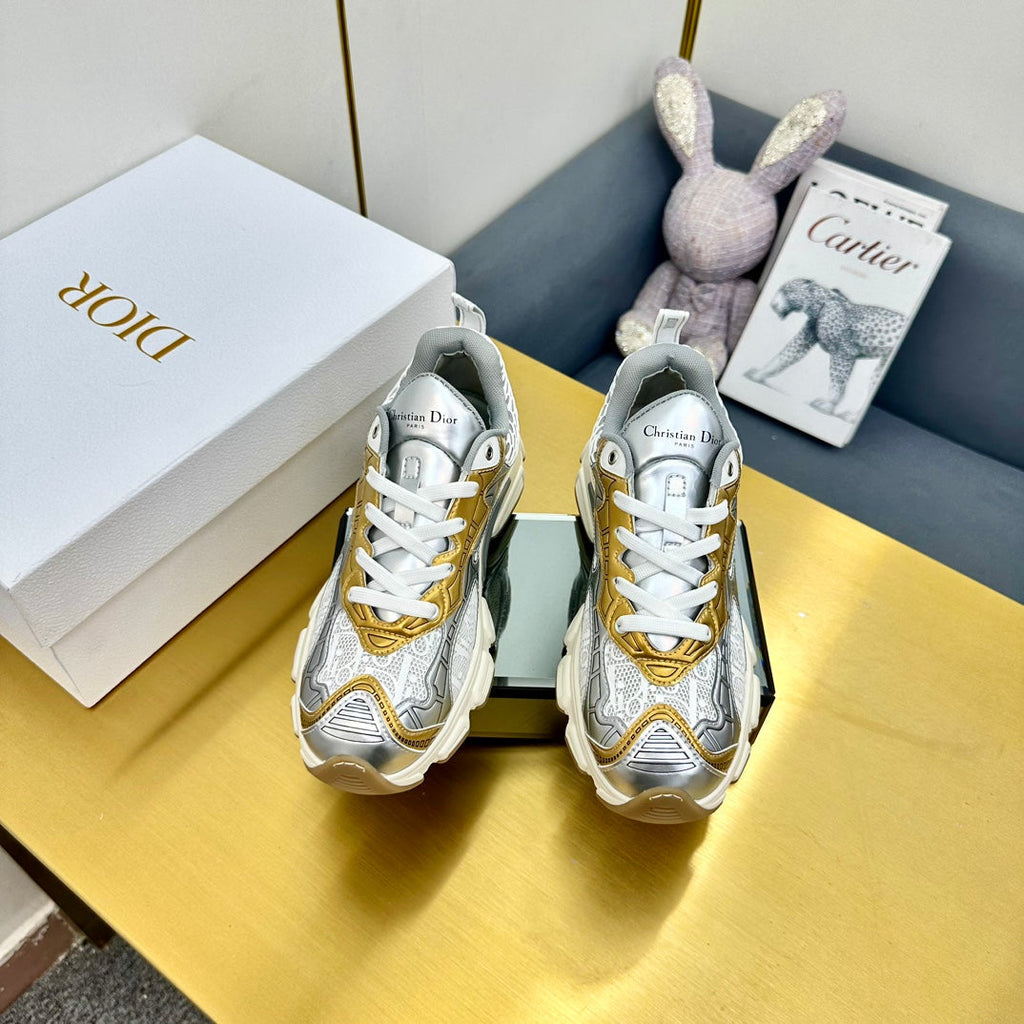 CD Chrono Sneaker 40mm In Gold Mesh Fabric 994578