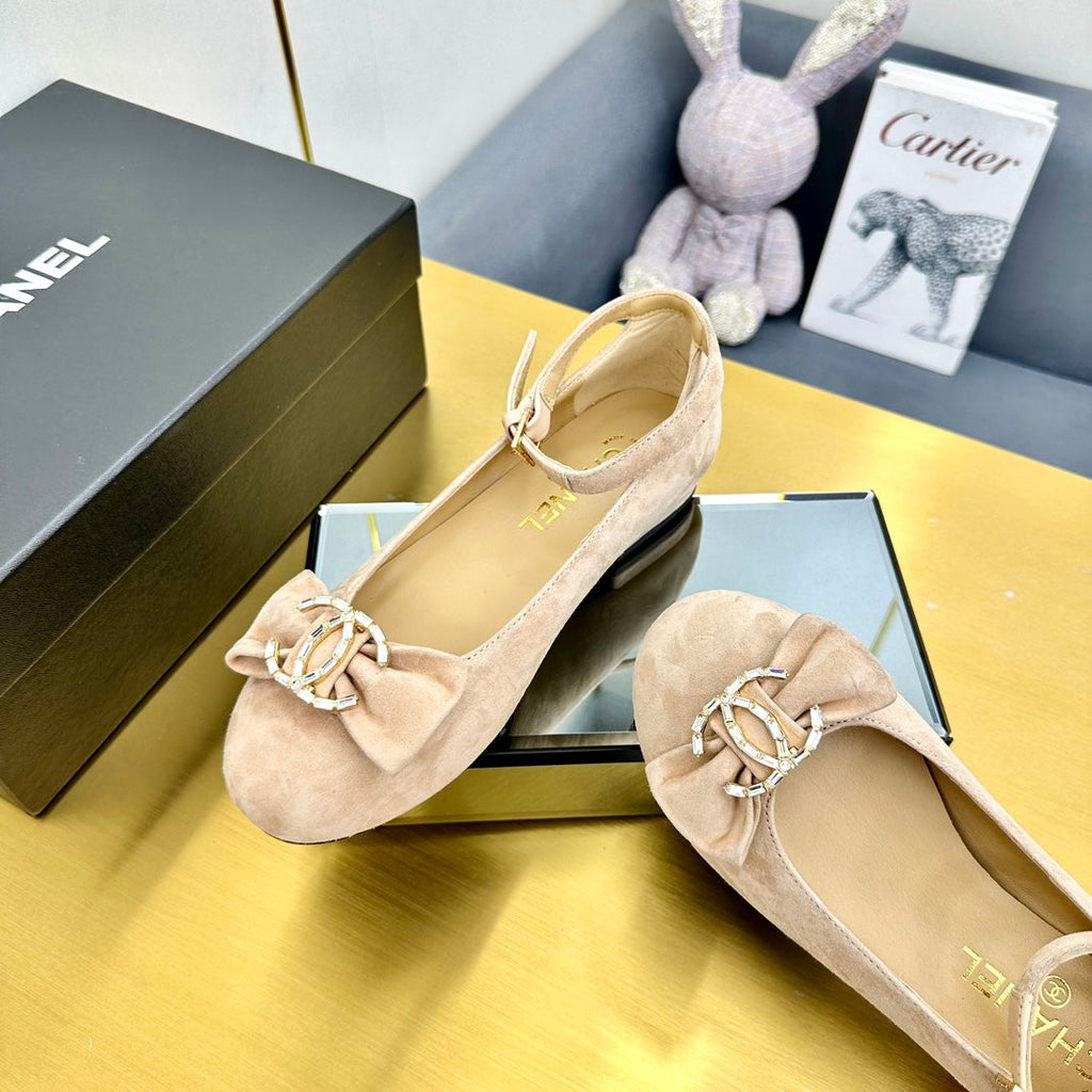 CC 25s Ballet Flats Lip Pink Velvet 297804
