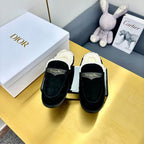 CD Boy Mule In Black Suede With Wool Fleece Lining 111828