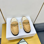 CD Boy Mule In Beige   Suede With Wool Fleece Lining 111830