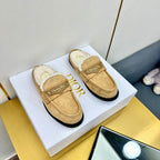 CD Boy Mule In Beige   Suede With Wool Fleece Lining 111830