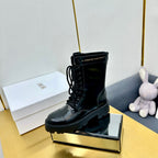 CD D-Unit Ankle Boot 40mm In Plain Black Calfskin 111776