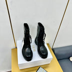 CD D-Unit Ankle Boot 40mm In Plain Black Calfskin 111776
