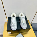 CC Low Sneaker Sliver Wool Cowhide 413857