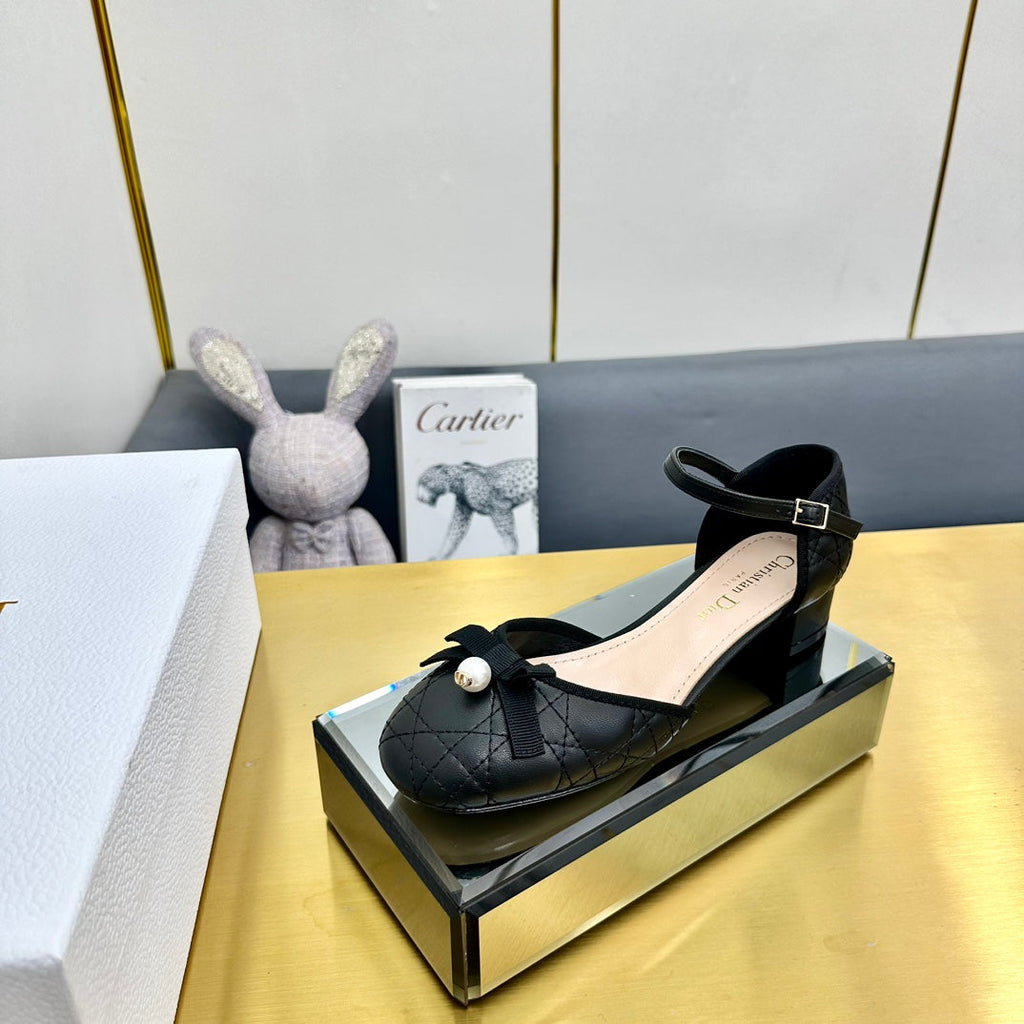 CD Ballet Slingback Pump 50MM In Black Quilted Calfskin 111026