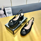 CD Ballet Slingback Pump 35MM In Black Quilted Calfskin 111035