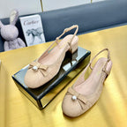 CD Ballet Slingback Pump 35MM In Nude Quilted Calfskin 111039