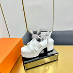 HM Platform Slingback White Calfskin 370756