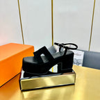 HM Platform Slingback Black Suede 370758