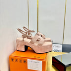 HM Platform Slingback Pink Suede 370761