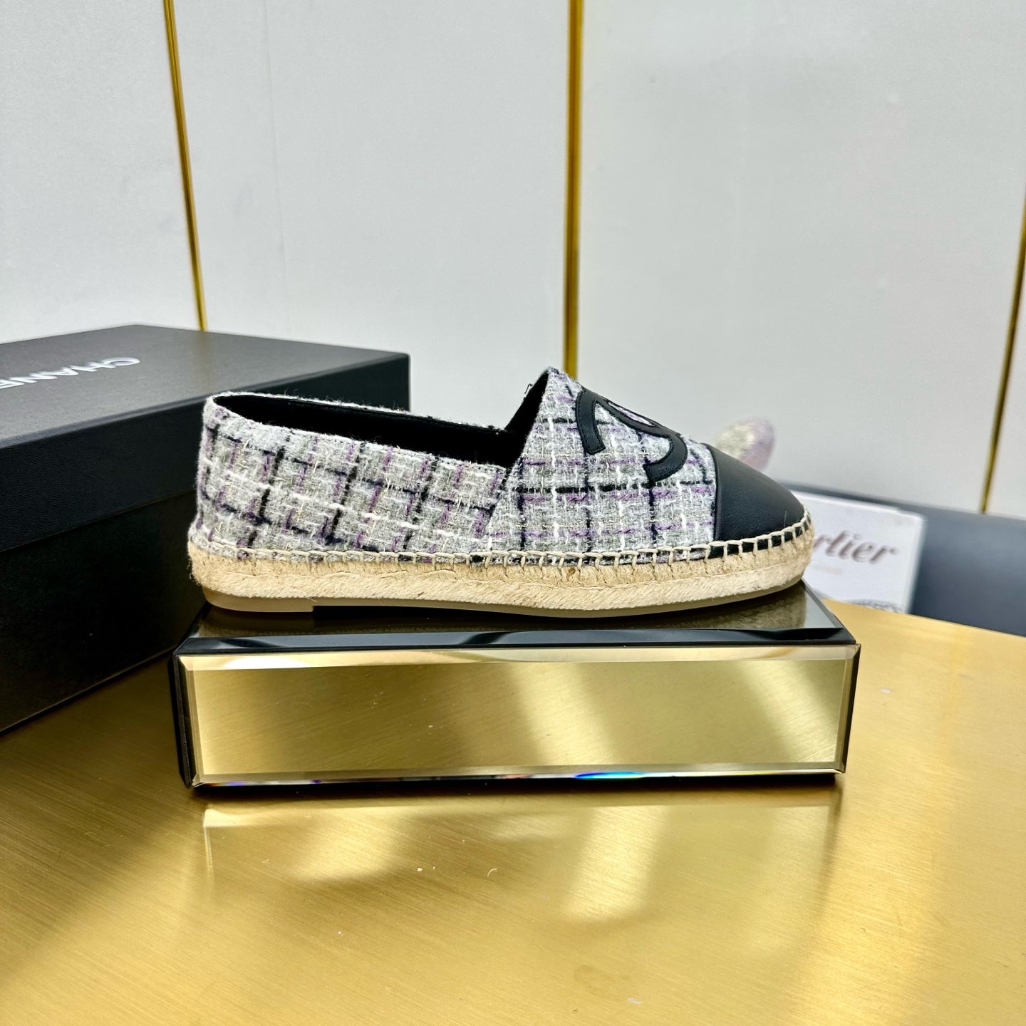 CC 25s Slip–on Espadrilles Gray Purple Tweed 297821