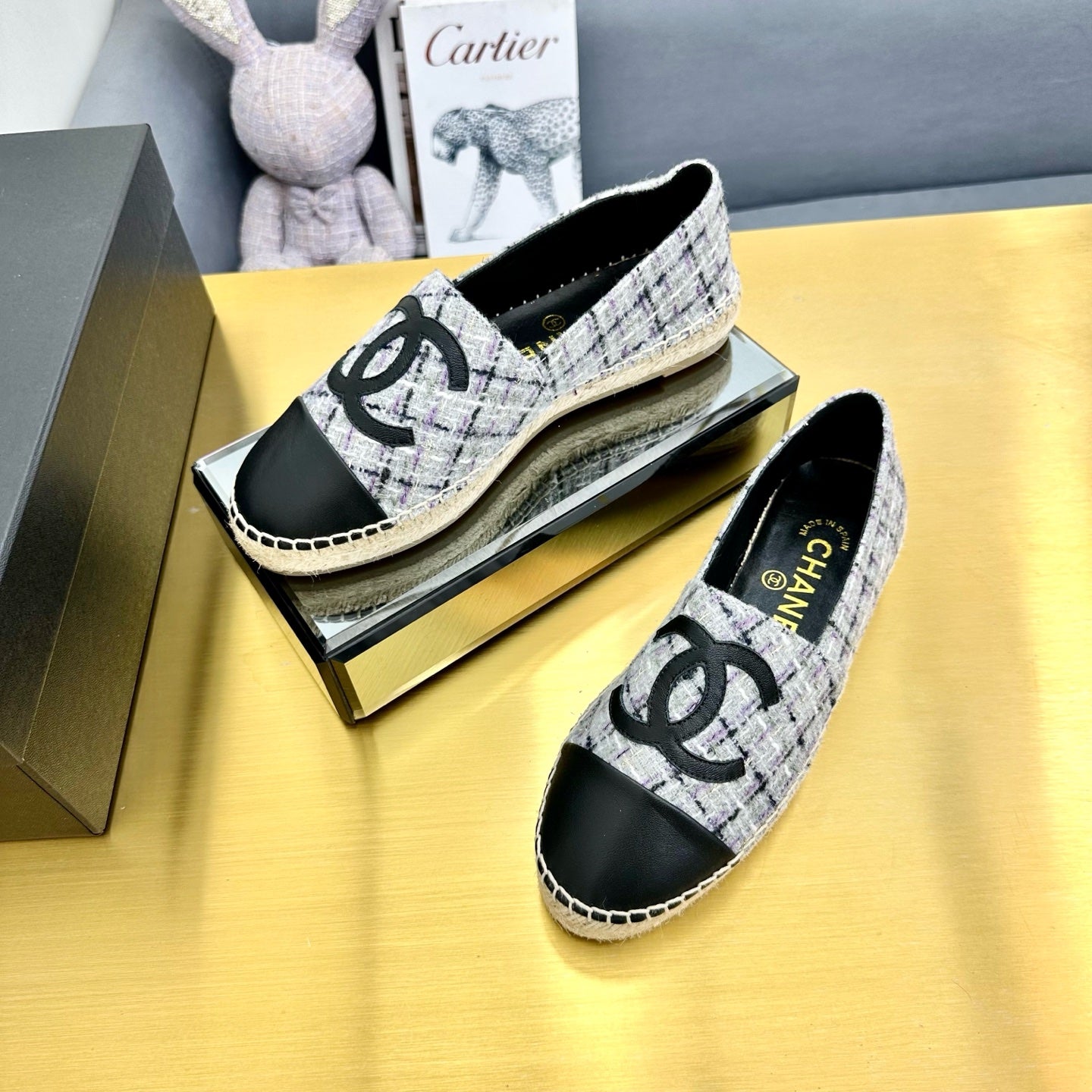 CC 25s Slip–on Espadrilles Gray Purple Tweed 297821