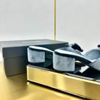 CC 25 Mid Heel Mules Gray Velvet 238474