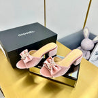 CC 25 Mid Heel Mules Tea Rose Pink Velvet 238480