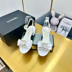 cc 25 bow sandal 50mm white sheepskin 238485