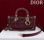 medium lady d-joy 26 burgundy lambskin