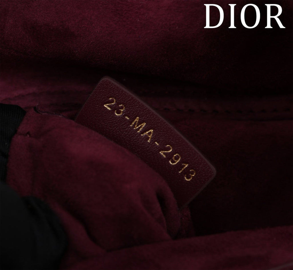medium lady d-joy 26 burgundy lambskin
