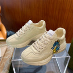 GG Men's Rhyton Sneaker Milk White Sticker Calfskin 524495