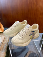 GG Men's Rhyton Sneaker Milk White Sticker Calfskin 524495