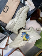GG Men's Rhyton Sneaker Milk White Sticker Calfskin 524495